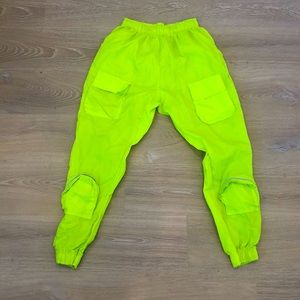 Neon Green PLT Swish Pants